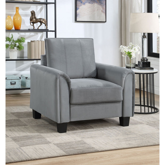 Dixon - Upholstered Rolled Arm Accent Chair - Gray Furniture Max