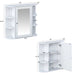 Bathroom Wall Storage Cabinet With Mirror And Adjustable Shelf, 6 Open Shelves Noble House