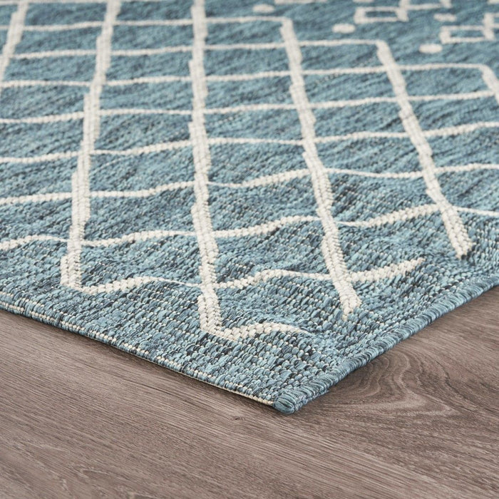 3' X 5' Indoor / Outdoor Area Rug - Blue / Gray