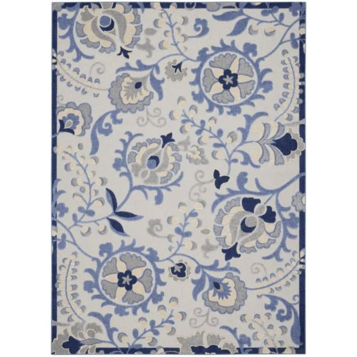 3' X 4' Toile Non Skid Indoor / Outdoor Area Rug - Blue / Gray