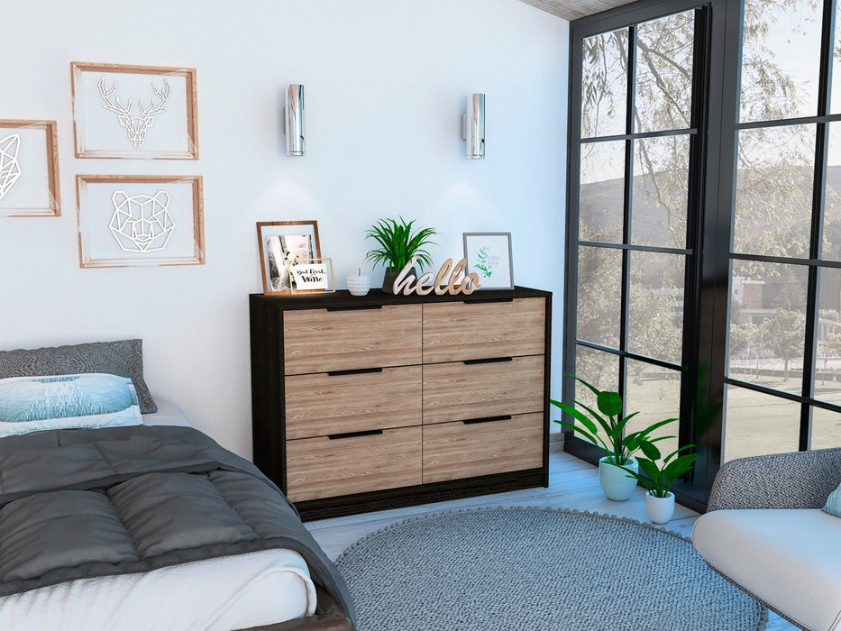 Modern Rustic Dresser - Black / Natural