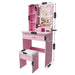 Vanity Table With Mirror, Adjustable LED Lights, Power Outlet, Hairdryer Holder & Stool Home Essentials