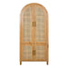 Tall Arched Cabinet With Rattan Doors & Adjustable Shelves Home Essentials