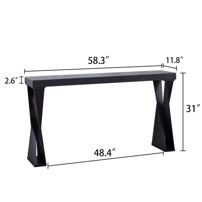 Console Table With Crossed Legs For Hallway - Black Home Essentials