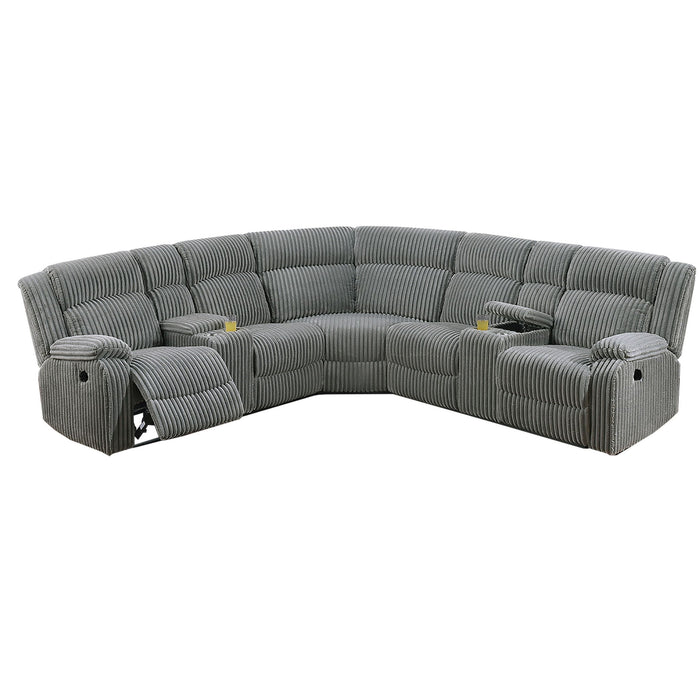 Power Motion Sectional LAF / RAF Loveseat With Console Cup Holders Home Essentials