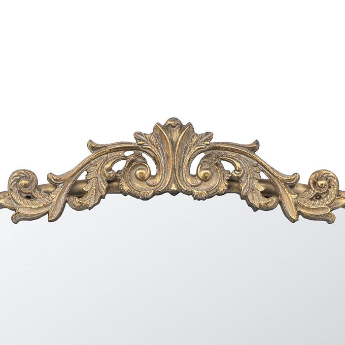 36" Crowned Top Framed Accent Mirror - Gold