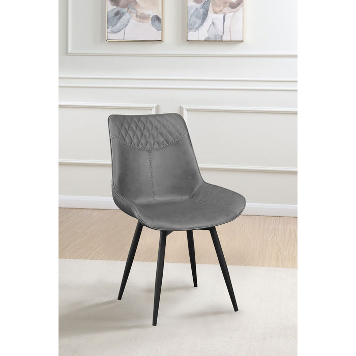 Tufted Swivel Side Chair (Set of 2) - Gray Furniture Max