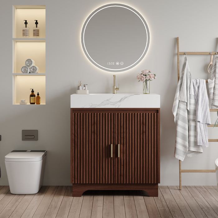 Freestanding Bathroom Vanity With Sink - Walnut / White Home Essentials