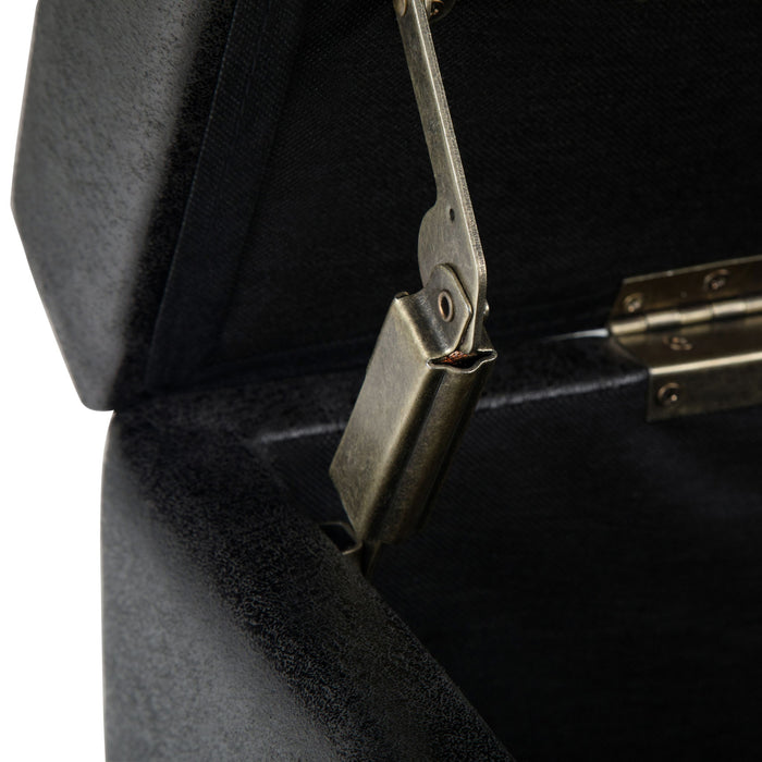 Avalon - Storage Ottoman Bench - Distressed Black