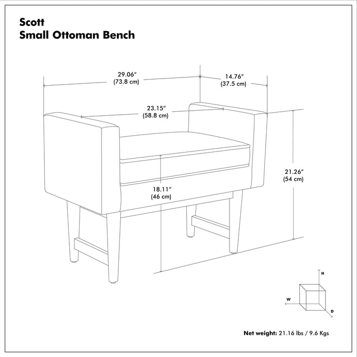 Scott - Upholstered Ottoman Bench Simpli-Home