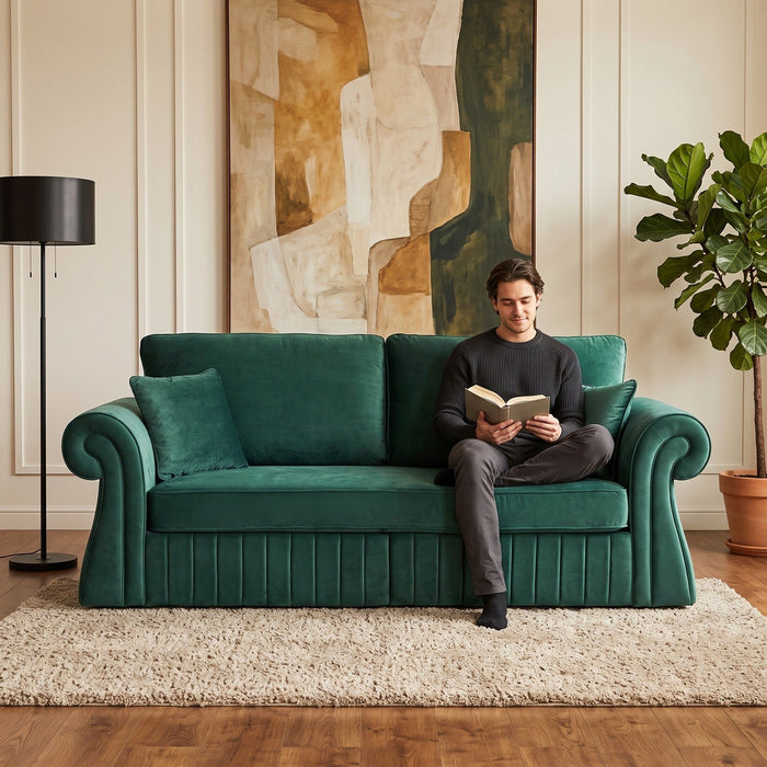 3 Seater Sofa With Pocket Coils And Foam Cushion, Removable Seat Home Essentials