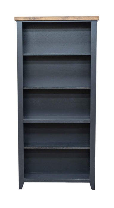 Bridgevine Home Essex 72" High 5 - Shelf Bookcase, No Assembly Required, Black And Whiskey Finish
