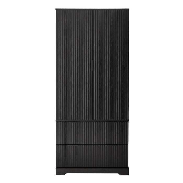Fluted Kitchen Pantry Cabinet With 2 Large Drawers & 8 Door Spice Rack Home Essentials