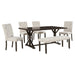6 Piece Dining Table Set With Rectangular Wood Table, 4 Upholstered Chairs, Bench Hearth and Haven