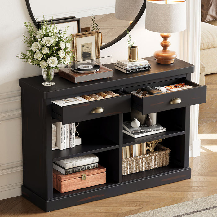 Console Table With 2 Drawers And Open Shelves Hearth and Haven