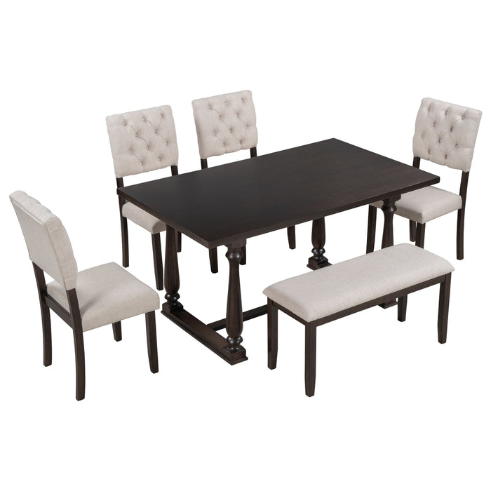 6 Piece Dining Set Retro Style Hearth and Haven