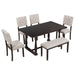 6 Piece Dining Set Retro Style Hearth and Haven