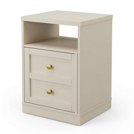 Nightstand With Door & Shelf, 2 Drawer Side Table Home Essentials