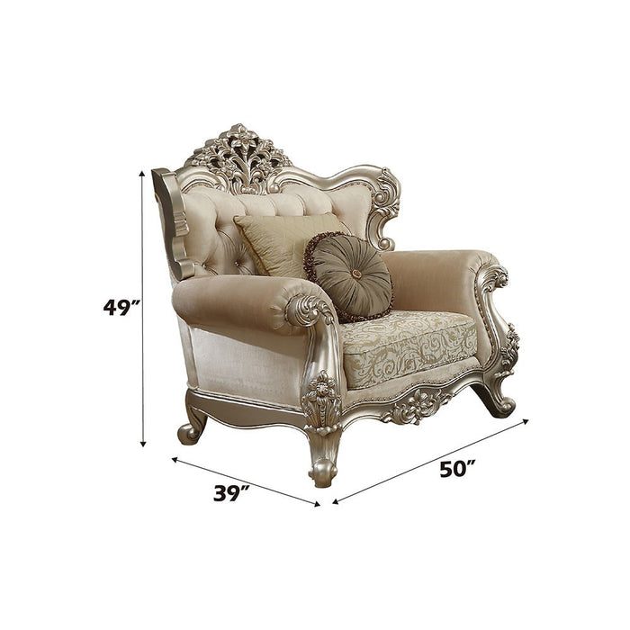 Bently - Chair With 2 Pillows Same Lv01581) - Fabric & Champagne