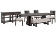 Tauren - 7 Piece Extendable Double Pedestal Dining Table Set Magnussen Furniture