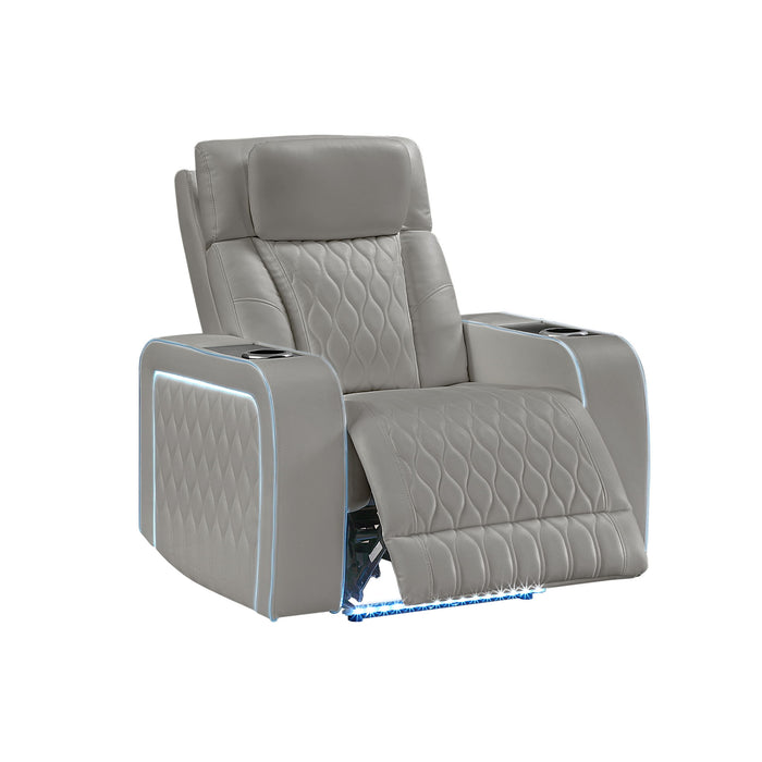 Electra - Power Recliner With Power Headrest, Massage, LED Lighting And USB Control Matrix Furniture Group