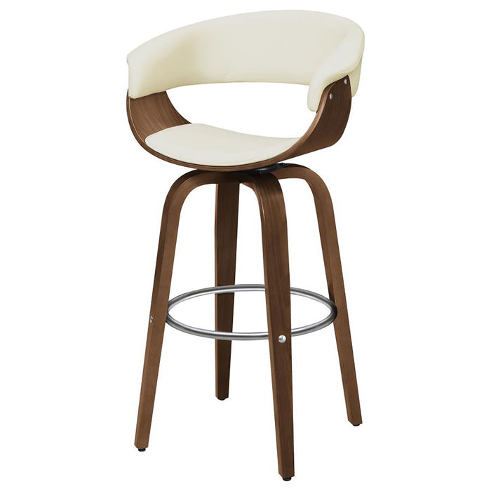 Swivel Bar Stool Elegant Design With Upholstery - Cream Furniture Max