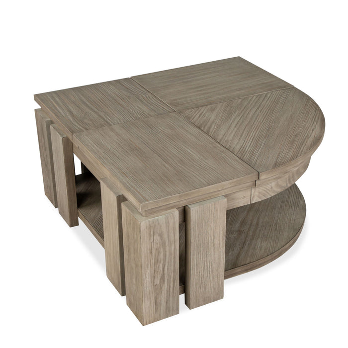 Conrad - Pie Shaped Lift Top Cocktail Table With Casters - Stone Harbor Gray Magnussen Furniture