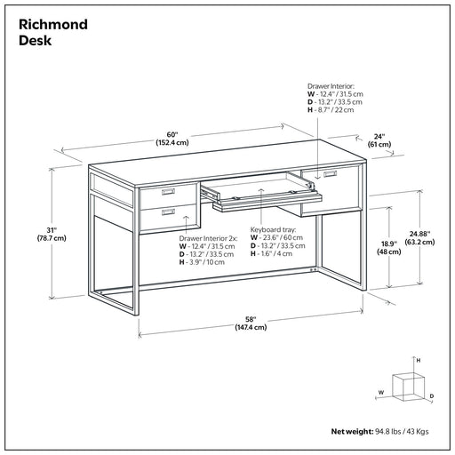 Richmond - Desk - Rustic Natural Aged Brown Simpli-Home
