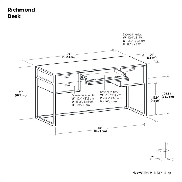 Richmond - Desk - Rustic Natural Aged Brown Simpli-Home