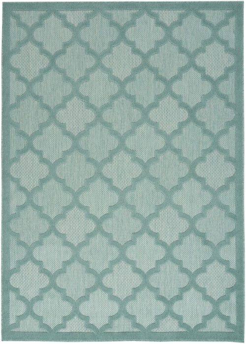 6' X 9' Geometric Flatweave Area Rug - Aqua