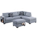 Reversible Sectional Sofa With Built In Shelf And Storage Ottoman, L - Shaped Living Room Furniture Home Essentials