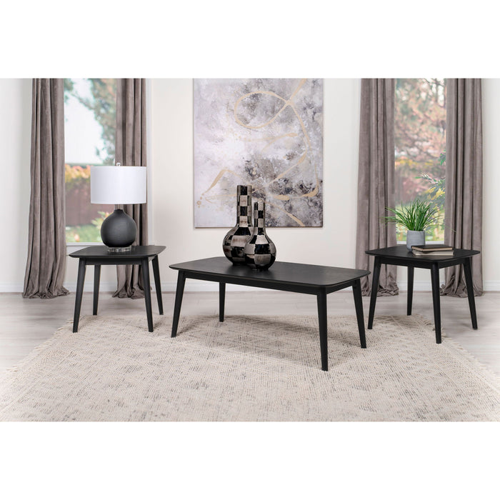 Bivens - 3 Piece Rectangular Coffee Table Set - Black Furniture Max