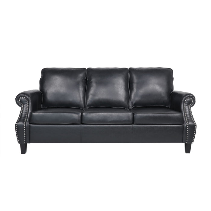 Contemporary 3 Seater Sofa With Nailhead Trim