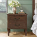Fluted Nightstand With 2 Drawers, Bedside Table - Walnut Home Essentials