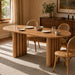 Oval Dining Table With Cylindrical Legs - Brown Noble House