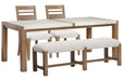 Plum Creek - 4 Piece Rectangular Dining Table Set Magnussen Furniture