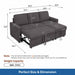 L - Shaped Convertible Sofa Bed With Storage Chaise Home Essentials