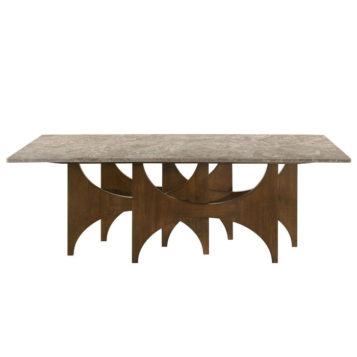Oleia - Dining Table With Engineered Marble - Natural Marble & Walnut ACME