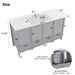 Bathroom Vanity With Separate Sink, Soft Close Doors And 4 Drawers Noble House