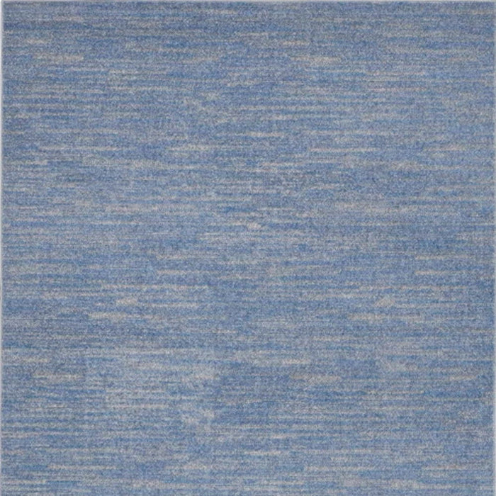 6' X 9' Striped Non Skid Indoor / Outdoor Area Rug - Blue / Gray