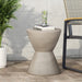 Outdoor Hourglass Shaped Side Table - Light Gray Noble House