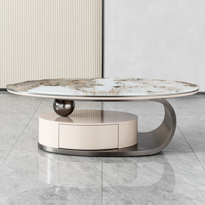 Oval Coffee Table With Drawer Home Essentials