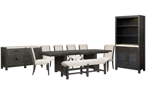 Plum Creek - 10 Piece Extendable Trestle Dining Table Set Magnussen Furniture