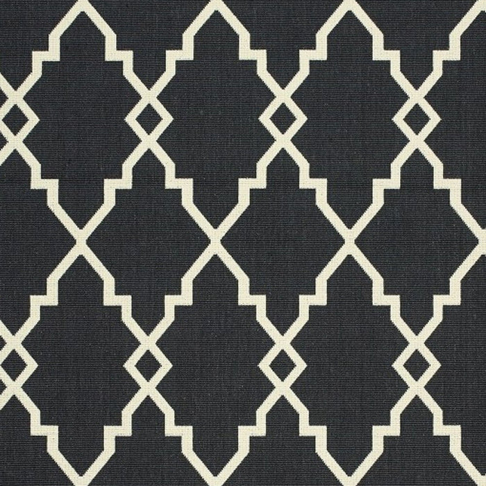 Outdoor / Indoor Area Rug - Black / Ivory