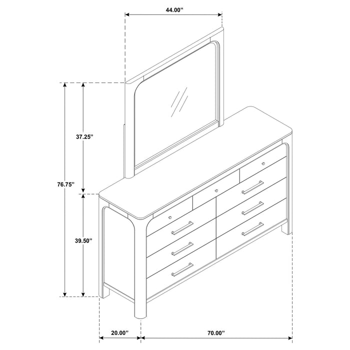 Flores - 9 Drawer Dresser With Mirror - Mango Color Furniture Max