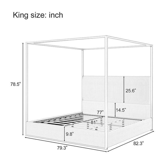 Luxury Canopy Bed With Upholstered Headboard Hearth and Haven