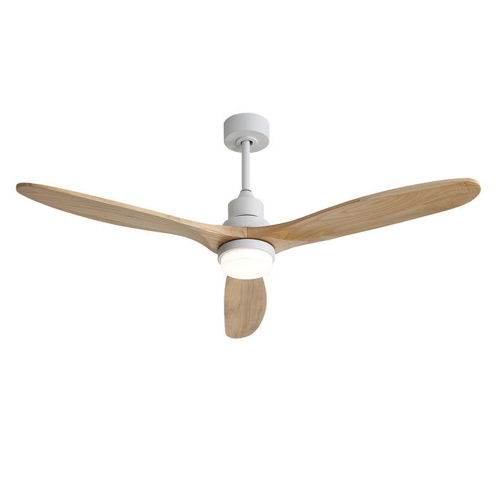 60" DC Motor Ceiling Fan With Light, 3 Blades, 18W LED 3 Color Dimmable With Memory, 6 Speed Lcd Remote Control, Reversible Motor, Timer Setting (1 / 4 / 8 H) - White Daily Nest