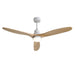 60" DC Motor Ceiling Fan With Light, 3 Blades, 18W LED 3 Color Dimmable With Memory, 6 Speed Lcd Remote Control, Reversible Motor, Timer Setting (1 / 4 / 8 H) - White Daily Nest
