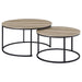 Arrize - 2 Piece Round Nesting Coffee Table Set - Pine Wood Furniture Max