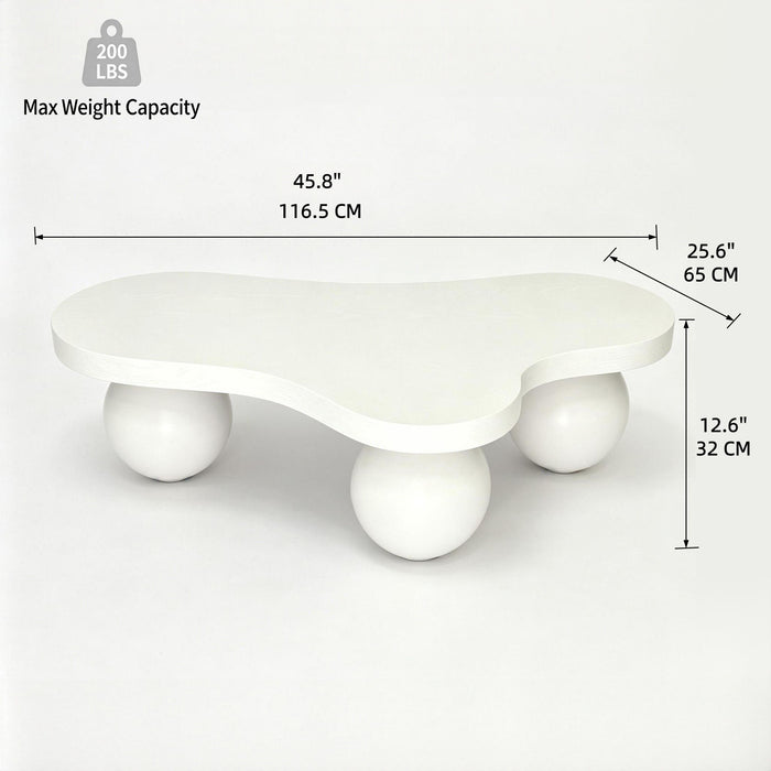 Cloud Shaped Coffee Table With 3 Ball Legs For Living Room Home Essentials